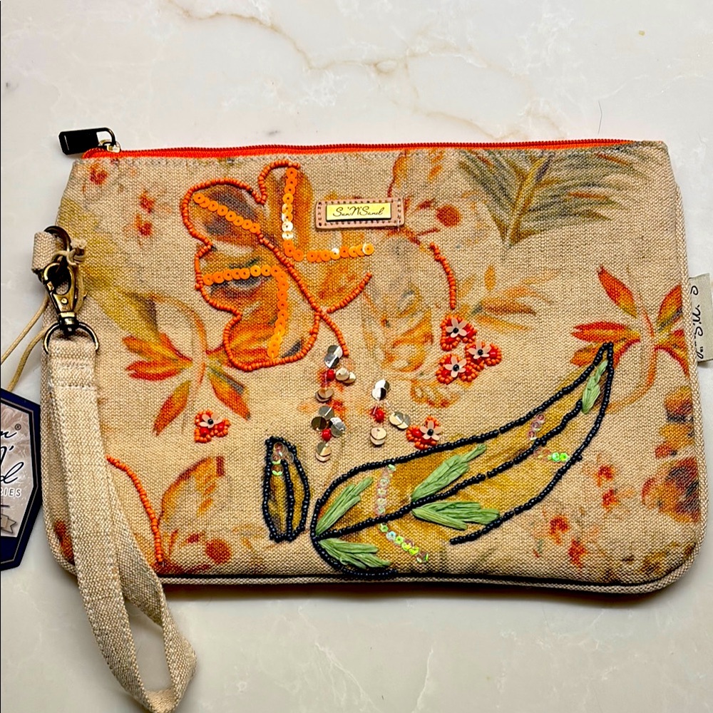 Embroidered Clutch with Floral Design